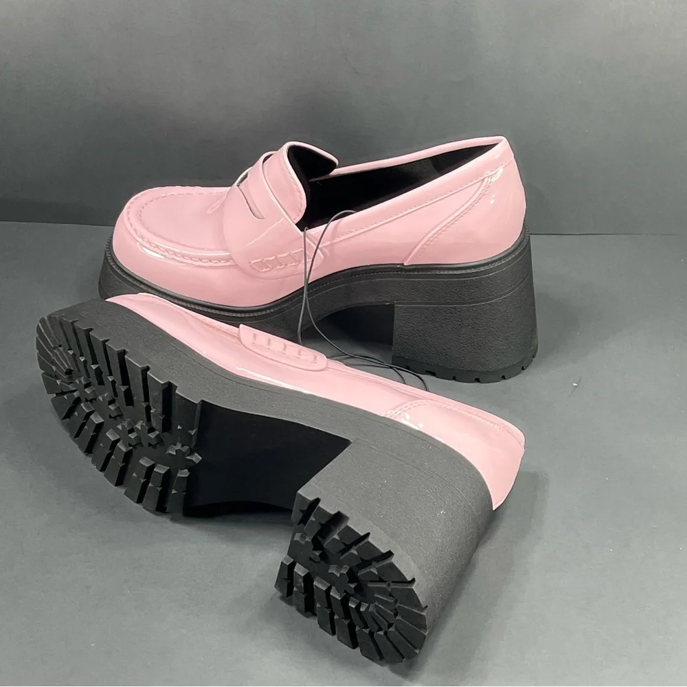 Pink Patent Platform Loafers size 10 new in box - Picture 4 of 7